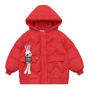 女童棉衣冬装2024新款洋气女孩中长款加绒加厚免洗儿童羽绒棉服潮