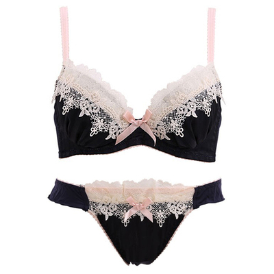 包邮日本聚拢甜美蕾丝文胸套装