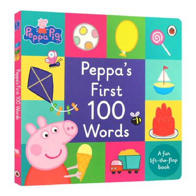 Peppa Pig First 100 Words 小猪佩奇100单词 英文原版绘本3-5岁儿童幼儿英语启蒙认知早教纸板书翻翻书