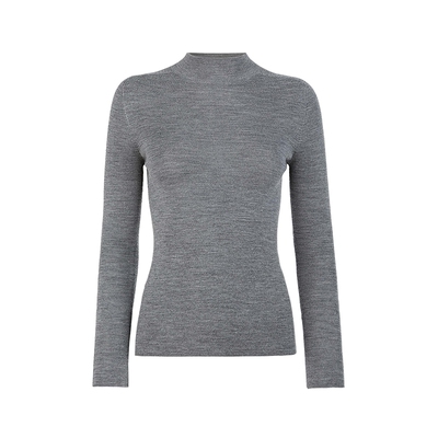 sdeer罗纹半高领修身打底针织衫