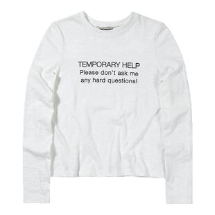 countrymoment美式印花长袖t恤女上衣纯棉内搭白色打底衫宽松罩衫