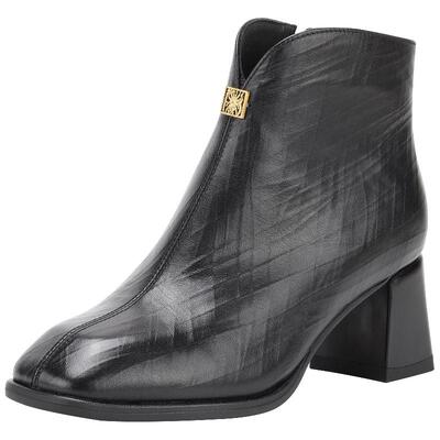 蜘蛛王2025秋季新款牛皮短靴