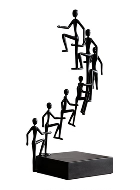 现代简约抽象人物雕塑金属摆件客厅售楼处电视柜玄关软装饰品摆设