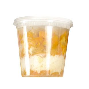 500ML烧仙草打包盒甜品粥桶密封防漏一次性餐盒加厚带盖圆形汤碗