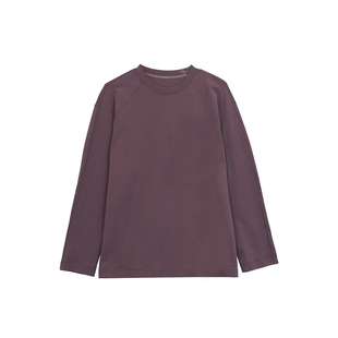 Hualun秋冬重磅圆领t恤男长袖韩版纯色打底衫上衣休闲内搭体恤衫