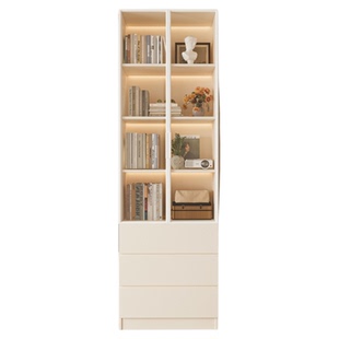 家用书柜玻璃门客厅电视机边柜展示柜落地置物柜定制收纳柜