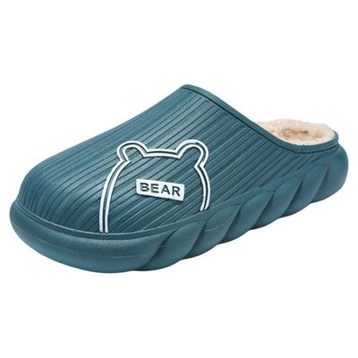 厚底加绒棉拖鞋男款冬季包跟保暖