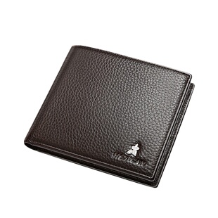 稻草人钱包男真皮短款头层牛皮钱夹男士皮夹卡包生日礼物正品清仓
