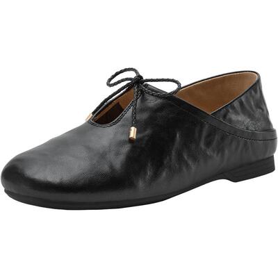 Bata低跟单鞋女2026春季商场新款时尚舒适通勤羊皮休闲鞋AUO14AA6