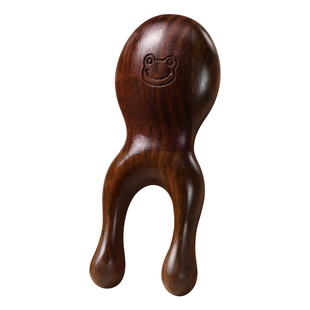 小青蛙檀木按摩器儿童眼部按摩棒护眼神器多功能脸部专用推刮鼻梁