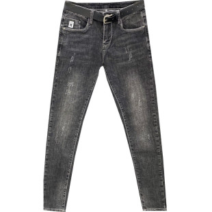 黑灰色弹力百搭小脚修身牛仔长裤男 潮夏秋韩版社会青年学生网红