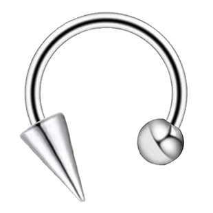 外螺纹恶魔钉长尖锥唇钉c型环外螺旋唇环有洞马蹄环c形钉钛钢饰品