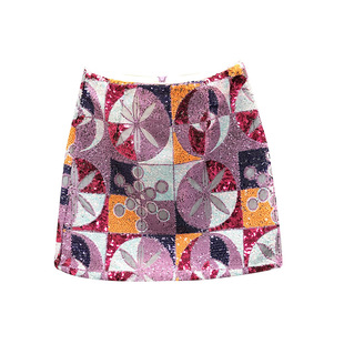 网红同款亮片高腰短裙女2025年夏天时尚洋气百搭减龄A字半身裙潮