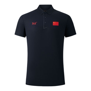 361°翻领POLO衫男短袖运动T恤中国字样短袖速干国旗款ZB1150487