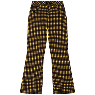 落落狷介裤子女秋冬款2025年新款格子喇叭裤小个子显瘦长裤格子裤