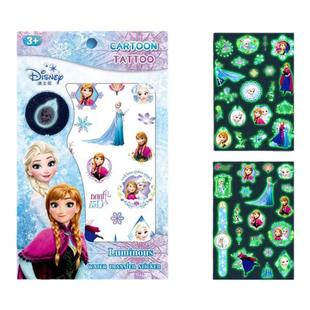 儿童夜光纹身贴冰雪奇缘爱莎公主卡通可爱男童贴纸水转印女童贴花