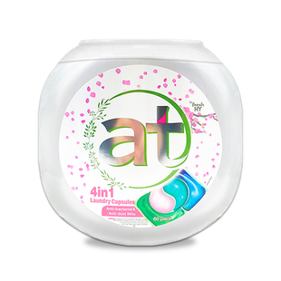 威露士清可新AT菁华HY纺优美洗衣凝珠60粒除菌留香护色柔顺樱花