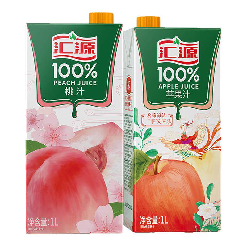 汇源100%果汁1L*2盒混合装多口味