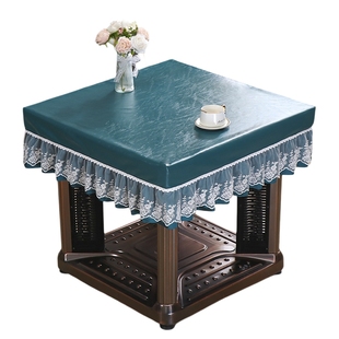 正方形桌罩免洗烤火桌子罩套防水防油防烫桌布麻将机罩茶几罩新款