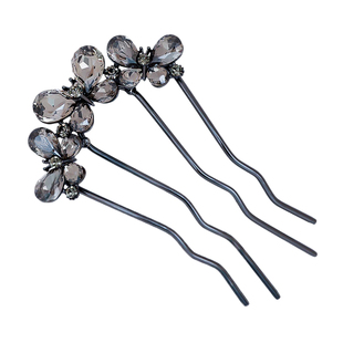 丸子头盘发固定神器女2025新款高端四齿插梳u型发簪簪子古风发饰