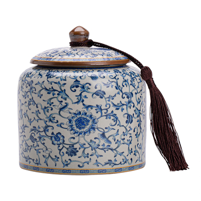 恬静生活汝窑陶瓷茶叶罐中式密封储存罐精品高档绿茶普洱茶防潮罐