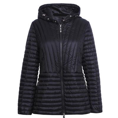 简爱诺连帽收腰短款羽绒服