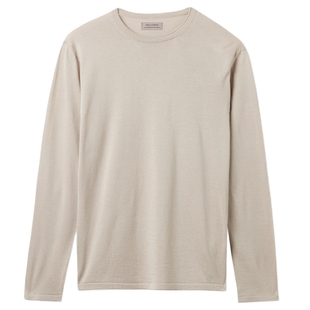 FALCONERI男士经典舒适修身桑蚕丝混纺圆领套头长袖针织衫UML0147