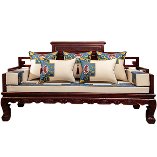 中式红木沙发坐垫乳胶海绵木沙发垫四季通用新中式实木罗汉床垫子