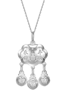 周六福福锁宝宝平安长命锁s999