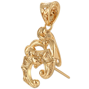 18K金吊坠夹扣平安扣专用扣头 镶嵌翡翠玛瑙吊坠扣头项坠扣子配件