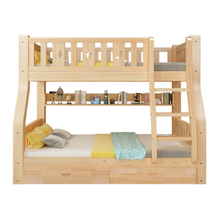 全实木上下床双层床两层高低床交错双人床上下铺儿童床子母床新款