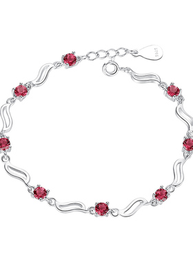 小众ins纯银水晶手链送女友礼物