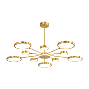 法式全铜吊灯奶油风客厅卧室餐厅书房主灯小户型超薄LED主卧室灯