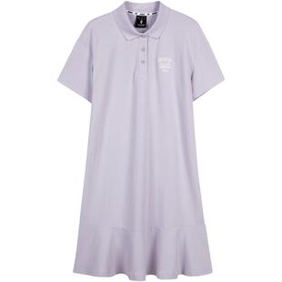 斯凯奇新款女款时尚针织POLO连衣裙宽松舒适中长裙休闲百搭裙子