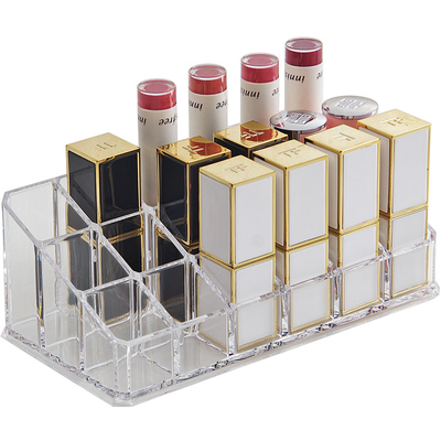 lipstick storage box desktop multi-grid transparent acrylic