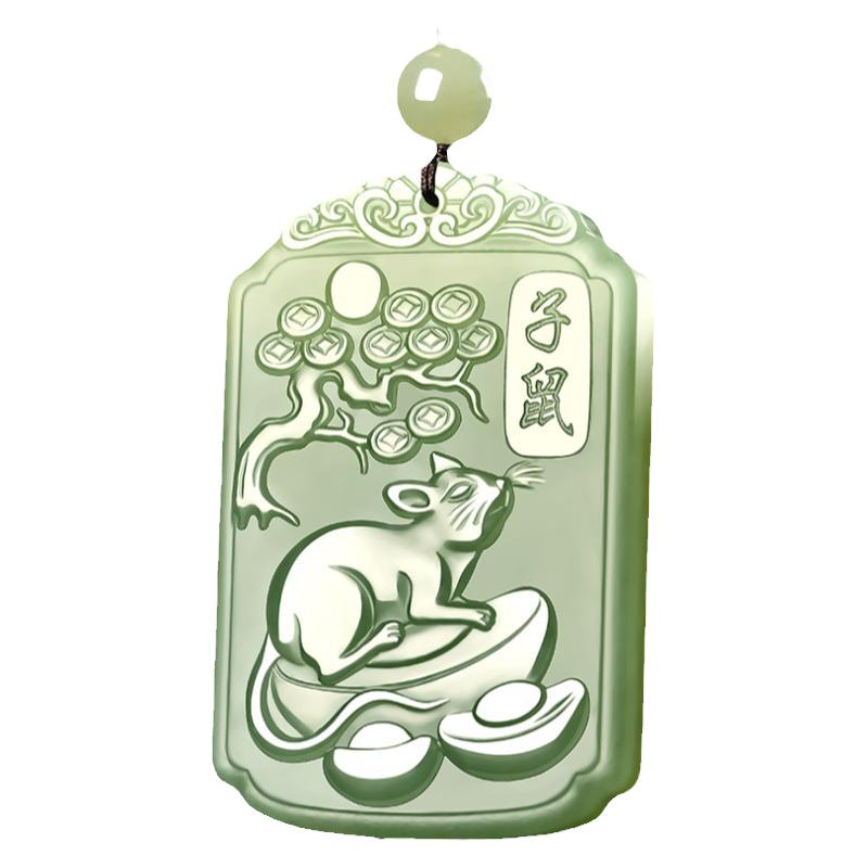 和田玉生肖本命佛千手观音吊坠