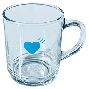 日本ROYAL%百分号爱心玻璃咖啡杯阿拉比卡%杯子进口食品级玻璃杯
