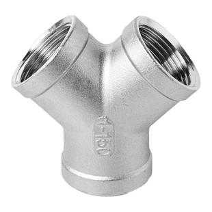 304不锈钢Y型三通内丝三通人型三叉Y型内螺纹三通水管4分6分1寸