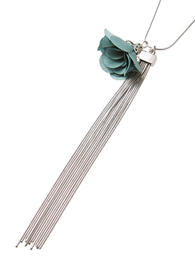 s.deer女花卉流苏双层吊坠项链