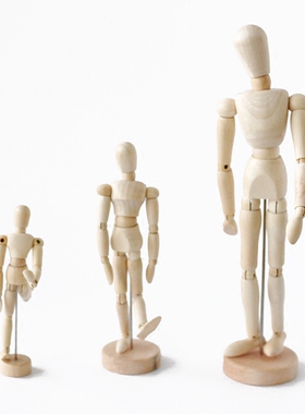 实木创意人偶ins桌面模型装饰品