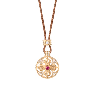 《时来运转》复古设计高级感纯银吊坠项链女925银镀金罗盘古法金