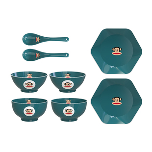 大嘴猴陶瓷碗家用餐具高颜值碗盘吃饭碗精致创意送礼乔迁套装组合