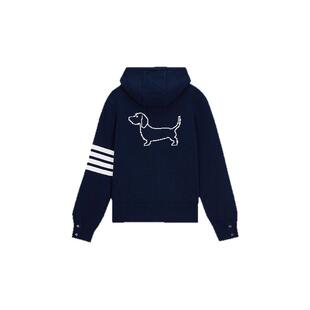 [12期免息][男女同款]THOM BROWNE 羊毛经典HECTOR拉链连帽衫