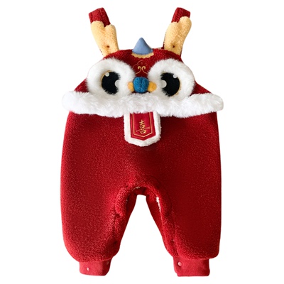 宝宝冬装套装加绒保暖婴儿喜庆衣服冬季小月龄分体婴童过年拜年服