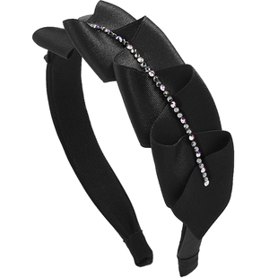 优娜柏丽发饰褶皱手工编织发箍女宽边压发高级感韩国头箍复古头饰