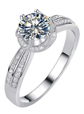 螺旋花瓣形莫桑石1克拉奢华钻戒