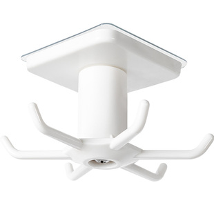 可旋转挂钩厨房墙壁锅铲勺子收纳挂架免打孔浴室玄关无痕粘钩挂杆