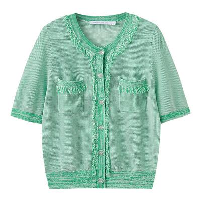 水云间小香风针织衫短袖上衣女夏季新款2026时尚设计感显瘦小衫