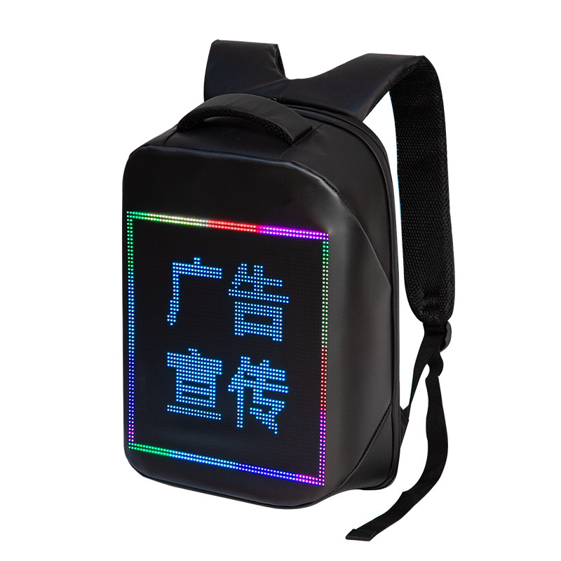 led背包发光宣传显示屏网红书包动感广告屏幕骑行代驾双肩包潮流
