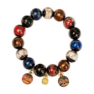 香灰琉璃珠手链吞金兽手串女本命年古法金沙琉璃朱砂本命年佛珠